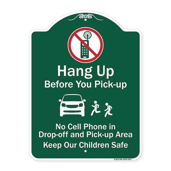 Signmission Hang-up Before You Pick-up Heavy-Gauge Aluminum Architectural Sign, 24" H, GW-1824-9971 A-DES-GW-1824-9971 - main
